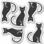 Coole Black Cat Silhouetten Aufkleber (Vorderseite)
