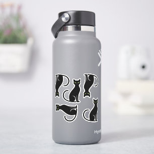 Coole Black Cat Silhouetten Aufkleber