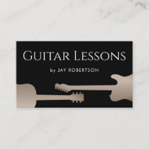 Coole Black Guitar Teacher Business Card