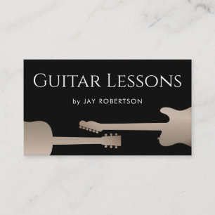 Coole Black Guitar Teacher Business Card Visitenkarte