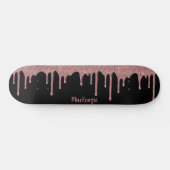 Coole Black Pink Rose Gold Glitzer Sparkone Tropfe Skateboard (Horizontal)