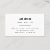 Coole Black & Rose Gold Gitarrenunterricht Visitenkarte (Rückseite)