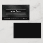 Coole Black Stripes Interpreter Business Card Visitenkarte (Vorne/Hinten)