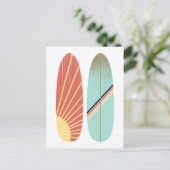 Coole Blau- und Rot-Surfboard-Illustration Postkarte (Stehend Vorderseite)