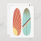 Coole Blau- und Rot-Surfboard-Illustration Postkarte (Vorne/Hinten)