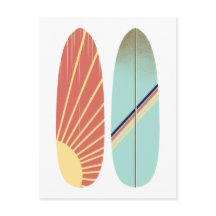 Coole Blau- und Rot-Surfboard-Illustration