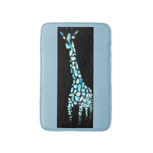 Coole blaue abstrakte Giraffen-Kunst Badematte