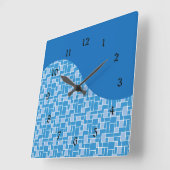 Coole blaue bunte Fliesen-Wellen-Muster-Geschenke Quadratische Wanduhr (Winkel)