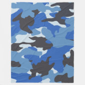 Coole blaue Camouflage Militärische Vliesstoffe Fleecedecke (Vorderseite)