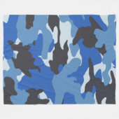 Coole blaue Camouflage Militärische Vliesstoffe Fleecedecke (Vorderseite (Horizontal))