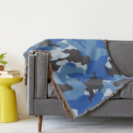 Coole blaue Camouflage Military Woven Throw Blanke Decke