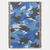 Coole blaue Camouflage Military Woven Throw Blanke Decke (Vorderseite Vertikal)