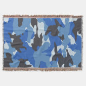 Coole blaue Camouflage Military Woven Throw Blanke Decke (Vorderseite)