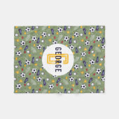 Coole blaue Fußball-Sport-Kinder Fleecedecke (Vorderseite (Horizontal))