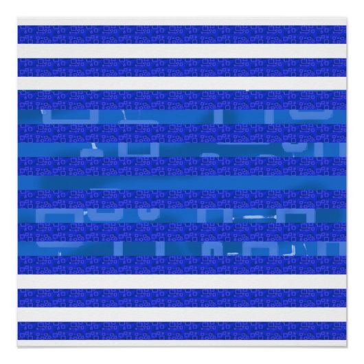 Coole blaue geometrische Linien Poster (Vorderseite)