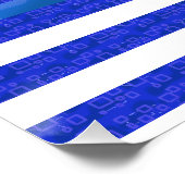 Coole blaue geometrische Linien Poster (Ecke)