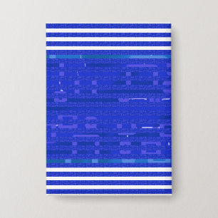 Coole blaue geometrische Streifen Button