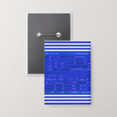 Coole blaue geometrische Streifen Button (Vorderseite/Rückseite)