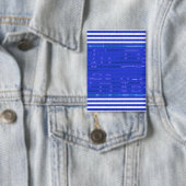 Coole blaue geometrische Streifen Button (Insitu)