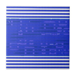 Coole blaue geometrische Streifen Fliese