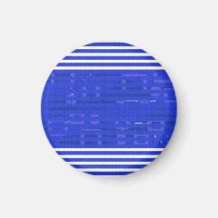 Coole blaue geometrische Streifen Magnet