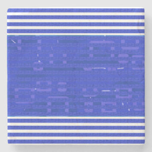 Coole blaue geometrische Streifen Steinuntersetzer