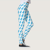 Coole Blaue Getweetet Vogelmode Leggings (Rechts)