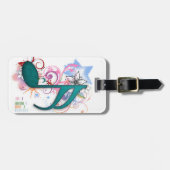 Coole blaue Grunge Musiknote Blume Wirbel Gepäckanhänger (Vorderseite horizontal)