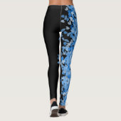 coole blaue Herzen Muster Mode Blau Frauen schwarz Leggings (Rückseite)
