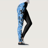 coole blaue Herzen Muster Mode Blau Frauen schwarz Leggings (Rechts)