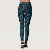 Coole Blaue Leopardin Leggings (Rückseite)