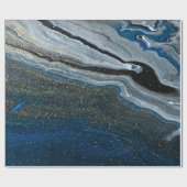 Coole blaue Marmortextur Geschenkpapier (Flach)