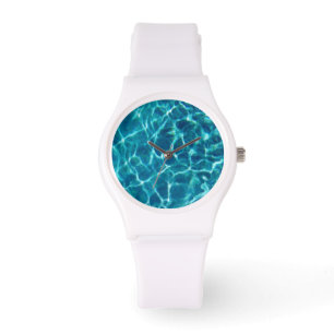 Coole blaue Pool-Wasser-Uhr Armbanduhr