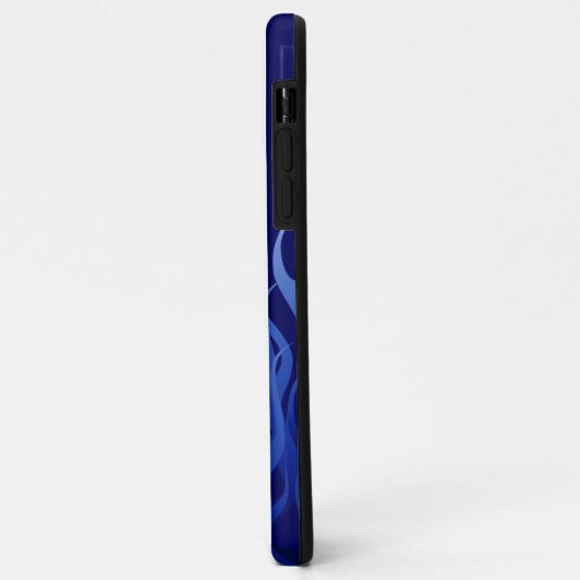 Coole blaue Racing Flames Button Streifen Case-Mate iPhone Hülle (Hinten/Links)