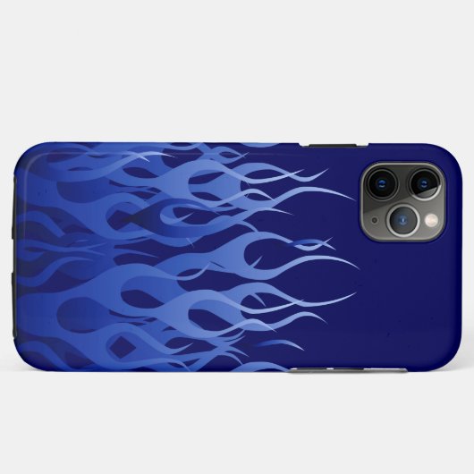 Coole blaue Racing Flames Button Streifen Case-Mate iPhone Hülle (Rückseite (Horizontal))