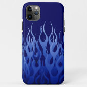 Coole blaue Racing Flames Button Streifen Case-Mate iPhone Hülle (Rückseite)