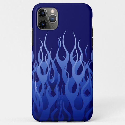 Coole blaue Racing Flames Button Streifen Case-Mate iPhone Hülle (Rückseite)