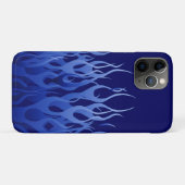 Coole blaue Racing Flames Button Streifen Case-Mate iPhone Hülle (Rückseite (Horizontal))