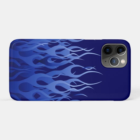 Coole blaue Racing Flames Button Streifen Case-Mate iPhone Hülle (Rückseite (Horizontal))