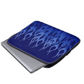 Coole blaue Racing Flames Button Streifen Laptopschutzhülle (Vorne Knopf)