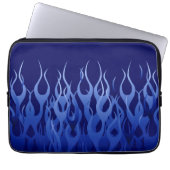 Coole blaue Racing Flames Button Streifen Laptopschutzhülle (Vorderseite)