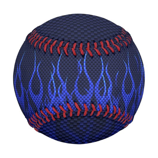Coole blaue Racing-Flammen bei der CO2-Brennfasera Baseball (Vorderseite)