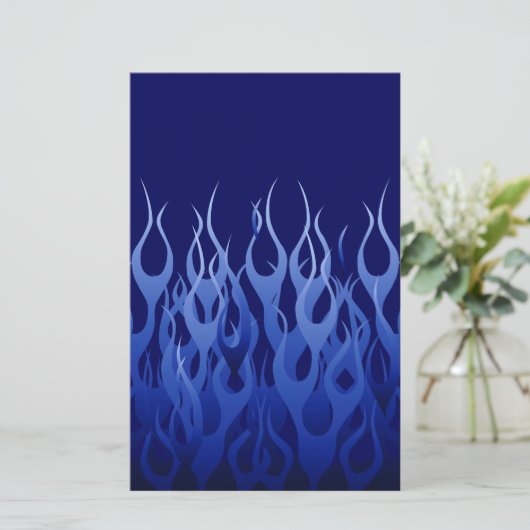 Coole blaue Racing-Flammen Briefpapier (Stehend Vorderseite)