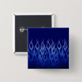 Coole blaue Racing-Flammen Button (Vorne & Hinten)