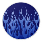 Coole blaue Racing-Flammen Keramikknauf (Vorderseite)