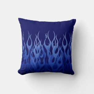 Coole blaue Racing-Flammen Kissen