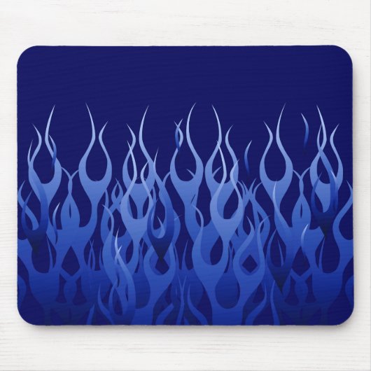 Coole blaue Racing-Flammen Mousepad (Vorne)