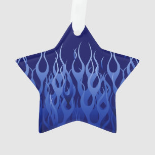 Coole blaue Racing-Flammen Ornament