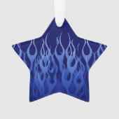 Coole blaue Racing-Flammen Ornament (Vorderseite)