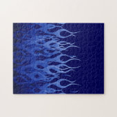 Coole blaue Racing-Flammen Puzzle (Horizontal)